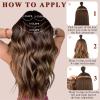 imageNAYOO Clip in Curly Hair Extensions 4PCS Long Wavy Synthetic Thick Hairpieces with Fiber Double Weft for Women Hair Full Head 24 Inch Copper RedMedium Brown Ash Blonde