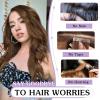 imageNAYOO Clip in Curly Hair Extensions 4PCS Long Wavy Synthetic Thick Hairpieces with Fiber Double Weft for Women Hair Full Head 24 Inch Copper RedMedium Brown
