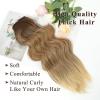 imageNAYOO Clip in Curly Hair Extensions 4PCS Long Wavy Synthetic Thick Hairpieces with Fiber Double Weft for Women Hair Full Head 24 Inch Copper RedOmbre Brown to Blonde