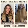 imageNAYOO Clip in Curly Hair Extensions 4PCS Long Wavy Synthetic Thick Hairpieces with Fiber Double Weft for Women Hair Full Head 24 Inch Copper RedOmbre Brown to Blonde