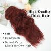 imageNAYOO Clip in Curly Hair Extensions 4PCS Long Wavy Synthetic Thick Hairpieces with Fiber Double Weft for Women Hair Full Head 24 Inch Copper RedWine Red