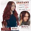 imageNAYOO Clip in Curly Hair Extensions 4PCS Long Wavy Synthetic Thick Hairpieces with Fiber Double Weft for Women Hair Full Head 24 Inch Copper RedWine Red