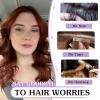 imageNAYOO Clip in Curly Hair Extensions 4PCS Long Wavy Synthetic Thick Hairpieces with Fiber Double Weft for Women Hair Full Head 24 Inch Copper RedWine Red