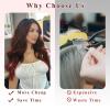 imageNAYOO Clip in Curly Hair Extensions 4PCS Long Wavy Synthetic Thick Hairpieces with Fiber Double Weft for Women Hair Full Head 24 Inch Copper RedWine Red
