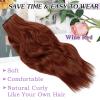 imageNAYOO Clip in Curly Hair Extensions 4PCS Long Wavy Synthetic Thick Hairpieces with Fiber Double Weft for Women Hair Full Head 24 Inch Copper RedWine Red