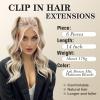 imageNAYOO Clip in Hair Extensions for Women 20 Inch Long Wavy Curly Auburn Hairpieces Full Head Synthetic Hair Hairpieces6PCSAuburnAsh Brown Mix Platinum Blonde