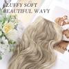 imageNAYOO Clip in Hair Extensions for Women 20 Inch Long Wavy Curly Auburn Hairpieces Full Head Synthetic Hair Hairpieces6PCSAuburnAsh Brown Mix Platinum Blonde