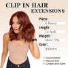 imageNAYOO Clip in Hair Extensions for Women 20 Inch Long Wavy Curly Auburn Hairpieces Full Head Synthetic Hair Hairpieces6PCSAuburnAuburn