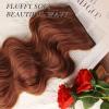 imageNAYOO Clip in Hair Extensions for Women 20 Inch Long Wavy Curly Auburn Hairpieces Full Head Synthetic Hair Hairpieces6PCSAuburnAuburn