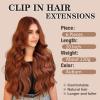 imageNAYOO Clip in Hair Extensions for Women 20 Inch Long Wavy Curly Auburn Hairpieces Full Head Synthetic Hair Hairpieces6PCSAuburnAuburn