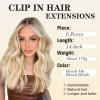 imageNAYOO Clip in Hair Extensions for Women 20 Inch Long Wavy Curly Auburn Hairpieces Full Head Synthetic Hair Hairpieces6PCSAuburnBlonde Mix Bleach Blonde