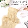 imageNAYOO Clip in Hair Extensions for Women 20 Inch Long Wavy Curly Auburn Hairpieces Full Head Synthetic Hair Hairpieces6PCSAuburnBlonde Mix Bleach Blonde