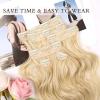 imageNAYOO Clip in Hair Extensions for Women 20 Inch Long Wavy Curly Auburn Hairpieces Full Head Synthetic Hair Hairpieces6PCSAuburnBlonde Mix Bleach Blonde