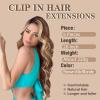 imageNAYOO Clip in Hair Extensions for Women 20 Inch Long Wavy Curly Auburn Hairpieces Full Head Synthetic Hair Hairpieces6PCSAuburnBrown Mix Blonde