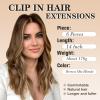 imageNAYOO Clip in Hair Extensions for Women 20 Inch Long Wavy Curly Auburn Hairpieces Full Head Synthetic Hair Hairpieces6PCSAuburnBrown Mix Blonde