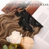 imageNAYOO Clip in Hair Extensions for Women 20 Inch Long Wavy Curly Auburn Hairpieces Full Head Synthetic Hair Hairpieces6PCSAuburnBrown Mix Blonde