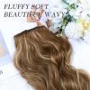 imageNAYOO Clip in Hair Extensions for Women 20 Inch Long Wavy Curly Auburn Hairpieces Full Head Synthetic Hair Hairpieces6PCSAuburnBrown Mix Blonde