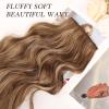 imageNAYOO Clip in Hair Extensions for Women 20 Inch Long Wavy Curly Auburn Hairpieces Full Head Synthetic Hair Hairpieces6PCSAuburnBrown Mix Blonde
