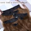imageNAYOO Clip in Hair Extensions for Women 20 Inch Long Wavy Curly Auburn Hairpieces Full Head Synthetic Hair Hairpieces6PCSAuburnChestnut Brown