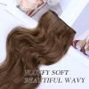 imageNAYOO Clip in Hair Extensions for Women 20 Inch Long Wavy Curly Auburn Hairpieces Full Head Synthetic Hair Hairpieces6PCSAuburnChestnut Brown