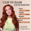 imageNAYOO Clip in Hair Extensions for Women 20 Inch Long Wavy Curly Auburn Hairpieces Full Head Synthetic Hair Hairpieces6PCSAuburnCopper Red