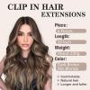 imageNAYOO Clip in Hair Extensions for Women 20 Inch Long Wavy Curly Auburn Hairpieces Full Head Synthetic Hair Hairpieces6PCSAuburnDark Brown Mix Blonde