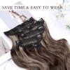 imageNAYOO Clip in Hair Extensions for Women 20 Inch Long Wavy Curly Auburn Hairpieces Full Head Synthetic Hair Hairpieces6PCSAuburnDark Brown Mix Blonde