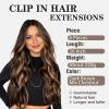 imageNAYOO Clip in Hair Extensions for Women 20 Inch Long Wavy Curly Auburn Hairpieces Full Head Synthetic Hair Hairpieces6PCSAuburnDark Brown Mix Chestnut