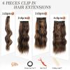 imageNAYOO Clip in Hair Extensions for Women 20 Inch Long Wavy Curly Auburn Hairpieces Full Head Synthetic Hair Hairpieces6PCSAuburnDark Brown Mix Chestnut