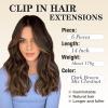 imageNAYOO Clip in Hair Extensions for Women 20 Inch Long Wavy Curly Auburn Hairpieces Full Head Synthetic Hair Hairpieces6PCSAuburnDark Brown Mix Chestnut