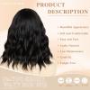 imageNAYOO Dark Green Wig with Bangs 14 Inch Bob Wig with Bangs Shoulder Length Green Short Wig for Daily Party UseNatural Black