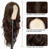 imageNAYOO Long Dark Brown Wavy Wig for Women 26 Inch Middle Part Curly Wavy Wig Natural Looking Synthetic Heat Resistant Fiber for Daily Party Use26 Inch Dark Brown