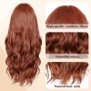 imageNAYOO Long Ombre Blonde Wavy Wig for Women 26 Inch Middle Part Curly Wavy Wig Natural Looking Synthetic Heat Resistant Fiber for Daily Party Use Ombre BlondeAuburn