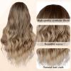 imageNAYOO Long Ombre Blonde Wavy Wig for Women 26 Inch Middle Part Curly Wavy Wig Natural Looking Synthetic Heat Resistant Fiber for Daily Party Use Ombre BlondeOmbre Blonde