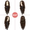 imageNAYOO Long Ombre Blonde Wavy Wig for Women 26 Inch Middle Part Curly Wavy Wig Natural Looking Synthetic Heat Resistant Fiber for Daily Party Use Ombre BlondeDark Brown