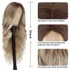 imageNAYOO Long Ombre Blonde Wavy Wig for Women 26 Inch Middle Part Curly Wavy Wig Natural Looking Synthetic Heat Resistant Fiber for Daily Party Use Ombre BlondeOmbre Dirty Blonde