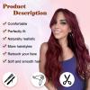 imageNAYOO Long Ombre Blonde Wavy Wig for Women 26 Inch Middle Part Curly Wavy Wig Natural Looking Synthetic Heat Resistant Fiber for Daily Party Use Ombre BlondeWine Red