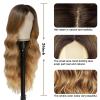 imageNAYOO Long Ombre Blonde Wavy Wig for Women 26 Inch Middle Part Curly Wavy Wig Natural Looking Synthetic Heat Resistant Fiber for Daily Party Use Ombre BlondeHoney Blonde