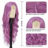imageNAYOO Long Ombre Blonde Wavy Wig for Women 26 Inch Middle Part Curly Wavy Wig Natural Looking Synthetic Heat Resistant Fiber for Daily Party Use Ombre BlondePurple