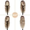 imageNAYOO Long Ombre Blonde Wavy Wig for Women 26 Inch Middle Part Curly Wavy Wig Natural Looking Synthetic Heat Resistant Fiber for Daily Party Use Ombre BlondeOmbre Dirty Blonde