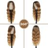 imageNAYOO Long Ombre Blonde Wavy Wig for Women 26 Inch Middle Part Curly Wavy Wig Natural Looking Synthetic Heat Resistant Fiber for Daily Party Use Ombre BlondeHoney Blonde