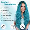 imageNAYOO Long Ombre Blonde Wavy Wig for Women 26 Inch Middle Part Curly Wavy Wig Natural Looking Synthetic Heat Resistant Fiber for Daily Party Use Ombre BlondeOmbre Bluish Green