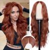 imageNAYOO Long Ombre Blonde Wavy Wig for Women 26 Inch Middle Part Curly Wavy Wig Natural Looking Synthetic Heat Resistant Fiber for Daily Party Use Ombre BlondeAuburn