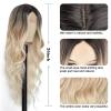 imageNAYOO Long Ombre Blonde Wavy Wig for Women 26 Inch Middle Part Curly Wavy Wig Natural Looking Synthetic Heat Resistant Fiber for Daily Party Use Ombre BlondePlatinum Blonde