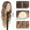 imageNAYOO Long Ombre Blonde Wavy Wig for Women 26 Inch Middle Part Curly Wavy Wig Natural Looking Synthetic Heat Resistant Fiber for Daily Party Use Ombre BlondeOmbre Blonde