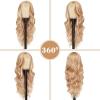 imageNAYOO Long Ombre Blonde Wavy Wig for Women 26 Inch Middle Part Curly Wavy Wig Natural Looking Synthetic Heat Resistant Fiber for Daily Party Use Ombre BlondeMixed Blonde