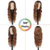 imageNAYOO Long Wavy Wigs for Women Dark Brown Middle Part Wig Synthetic Heat Resistant Fiber Women Wigs for Daily Party Use 26 Inch Dark BrownAuburn