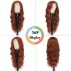 imageNAYOO Long Wavy Wigs for Women Dark Brown Middle Part Wig Synthetic Heat Resistant Fiber Women Wigs for Daily Party Use 26 Inch Dark BrownAuburn2