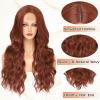 imageNAYOO Long Wavy Wigs for Women Dark Brown Middle Part Wig Synthetic Heat Resistant Fiber Women Wigs for Daily Party Use 26 Inch Dark BrownAuburn2
