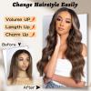 imageNAYOO Long Wavy Wigs for Women Dark Brown Middle Part Wig Synthetic Heat Resistant Fiber Women Wigs for Daily Party Use 26 Inch Dark BrownBrown mixed Blonde